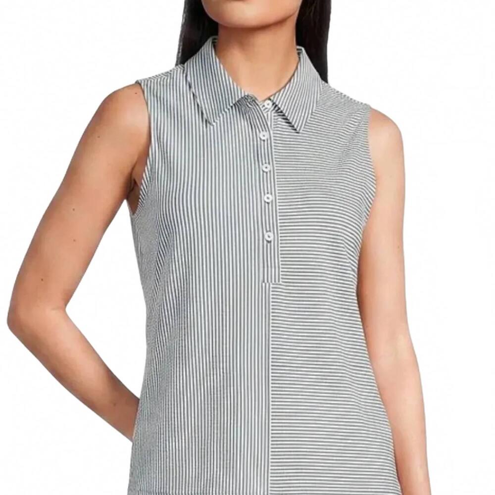 NEW TOMMY BAHAMA women's costa wave sleeveless polo top in dark jade